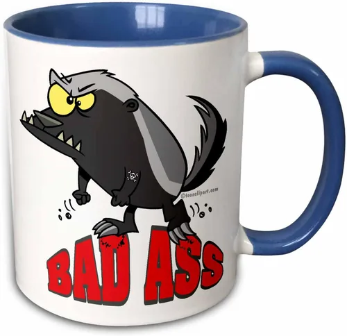 Vista 9 de 3dRose Badass Bad Ass Honey Badger - Taza de dos tonos, 11 onzas, rojo/blanco 2-Rojo/Blanco
