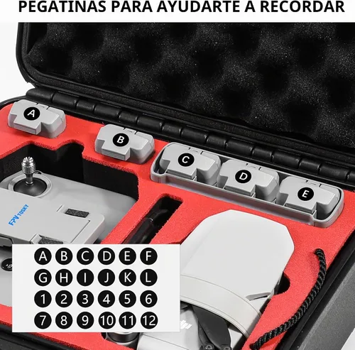 Vista 7 de FPVtosky Kit de accesorios 8 en 1 Mini 4K/2 SE, estuche rígido de doble capa, soporte para tableta, correa de cordón para el cuello, tren