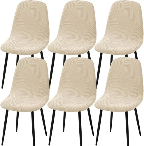Vista 20 de HAOYONG Fundas para silla de comedor modernas de mediados de siglo, funda estampada para silla sin brazos, fundas elásticas para cocina, oficina