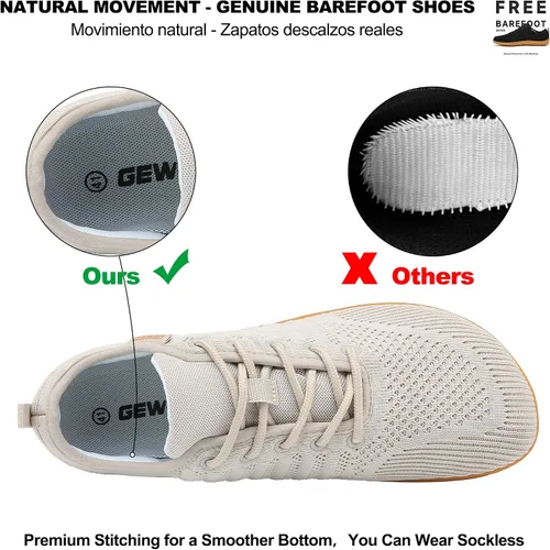Vista 4 de Geweo Zapatos minimalistas unisex Suela sin caída Puntera ancha Comodidad más flexible Movimiento natural en forma de pie Zapatos deportivos