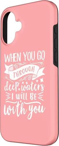Vista 2 de iPhone 16 Bible Verse Isaiah 43:2 Christian Quote Motivational Gifts Case
