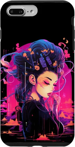 Vista 12 de iPhone 16 Japanese Geisha Retro Anime Cyberpunk Manga Synthwave Artsy Case
