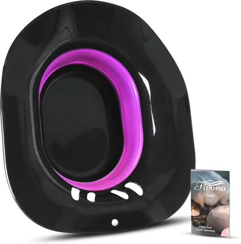 Vista 7 de Fivona Asiento de vapor plegable Yoni para baño de vapor en V y baño sentado, línea negra especial sobre el inodoro, spa perineal para el cuidado
