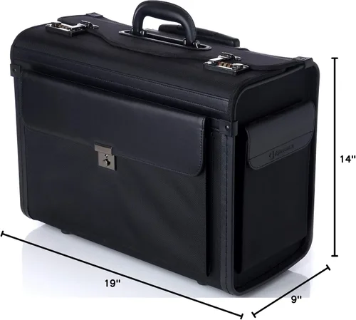 Vista 15 de Alpine Swiss Maletín para portátil con ruedas de 17" con ruedas Attache Abogados Case Legal Size Negro