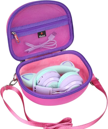 Vista 2 de Mchoi Funda rígida adecuada para Riwbox CT-7 Rosa/para Jack CT-7S Cat Green 3.5mm/para iClever IC-HS01 Bluetooth Auriculares inalámbricos sobre