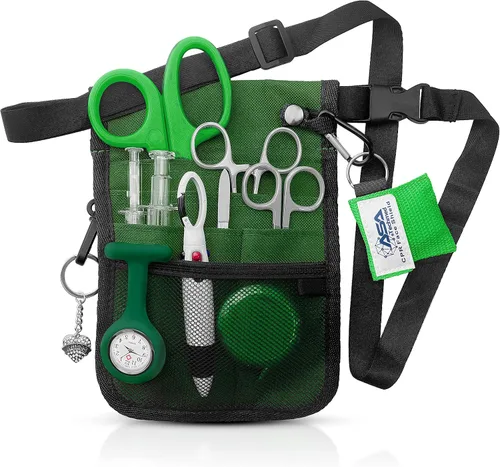 Vista 16 de ASA TECHMED Cinturón de enfermería – Kit completo de utilidad para cinturón médico, Pro Pack organizador de bolsillo bolsa de cadera para EMT, CNA