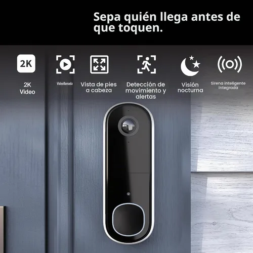 Vista 5 de Arlo Timbre de video 2K (2.ª generación) inalámbrico o con cable - 1 cámara