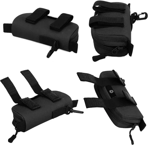 Vista 6 de CamGo Gafas de sol tácticas Estuche rígido portátil Molle cremallera Nylon gafas estuche de transporte con clip