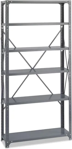 Vista 4 de Safco Productos 6268 Kit de estantes comerciales 36 pulgadas de ancho x 12 pulgadas de profundidad x 72 pulgadas de alto con 6 estantes, gris