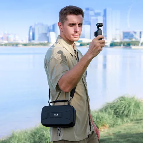 Vista 7 de Kiorafoto Funda rígida OSMO Pocket 3, bolsa de protección portátil de EVA con correa larga de 53.54 pulgadas y 3 fundas para tarjetas MicroSD