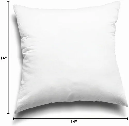 Vista 8 de EDOW - Relleno de almohada ligera y suave de poliéster como alternativa al plumón - Almohada decorativa lavable a máquina. (Blanco, 14x14 pulgadas)