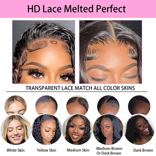 Vista 5 de Cierre de encaje de cabello humano lacio 4x4, parte libre HD, encaje suizo 100% sin procesar, cabello virgen brasileño 150% de densidad, color negro