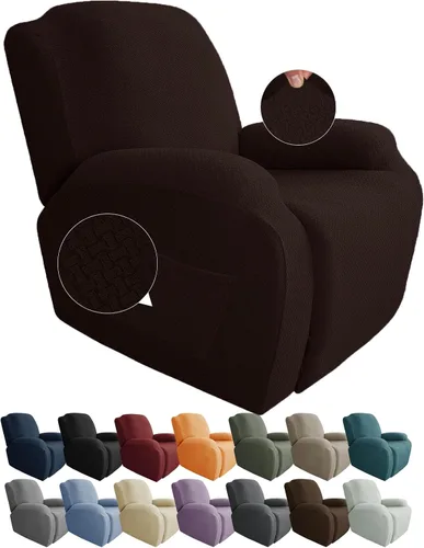 Vista 39 de JIVINER Fundas de sofá reclinable de 8 piezas, fundas elásticas de jacquard para sofá reclinable, fundas para sala de estar, protector suave de 3