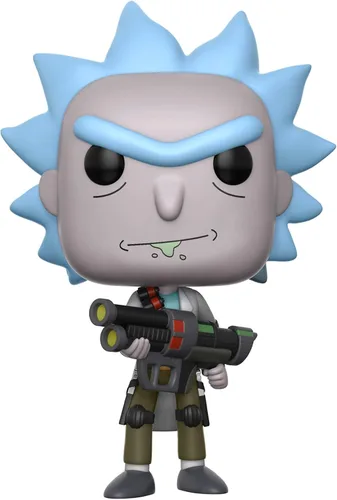 Vista 2 de Figura de acción Funko POP animación Rick y Morty Rick con arma (estilos pueden variar)