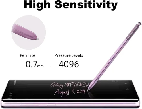 Vista 3 de Galaxy Note 9 - Lápiz capacitivo de repuesto sin Bluetooth Stylus Touch S Pen para Samsung Galaxy Note 9 N960 todas las versiones (morado lavanda)