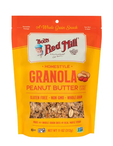 Vista 4 de Bob's Red Mill Granola de Mantequilla de Maní, 11 oz (Paquete de 6) - Sin OGM, Grano Integral, Kosher