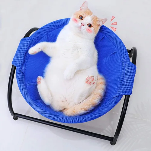 Vista 8 de MW Hamaca para gatos de pie independiente para gatos pequeños y grandes, lavable (azul)