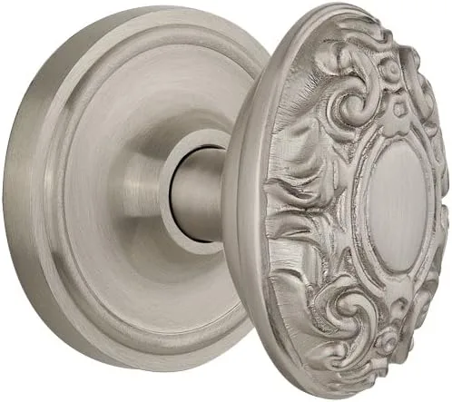 Vista 8 de Nostalgic Warehouse - Roseta clásica con pomo de puerta victoriano, mortaja de 2.25 pulgadas, latón antiguo