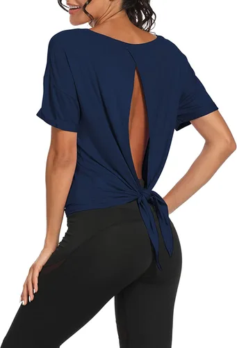 Vista 19 de Bestisun - Camisetas de tirantes para mujer con espalda abierta, ropa deportiva para entrenamiento, yoga y ejercicio Verde militar
