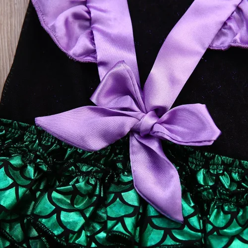 Vista 4 de Enterizo de sirena con lentejuelas para bebé niña, Morado