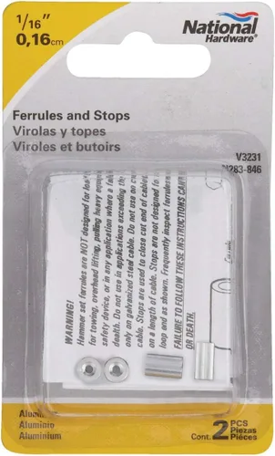 Vista 2 de NATIONAL MFG/SPECTRUM BRANDS HHI N283-846 Férulas/Topes (paquete de 2), 1/16