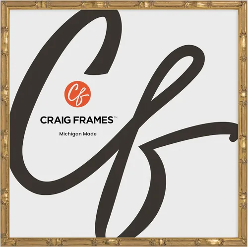 Vista 15 de Craig Frames Marco de fotos de bambú sintético, 4 x 5, dorado vintage Listo para colgar con una parte frontal de cristal protectora, fabricado