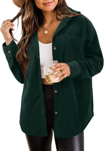 Vista 142 de ZOLUCKY Chaqueta de manga larga con botones para mujer, talla grande, blusas