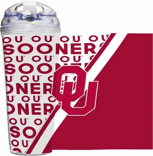 Vista 30 de Rico Industries Taza acrílica NCAA estándar de 24 onzas con tapa con bisagra, taza de doble pared oficialmente licenciada con pajita