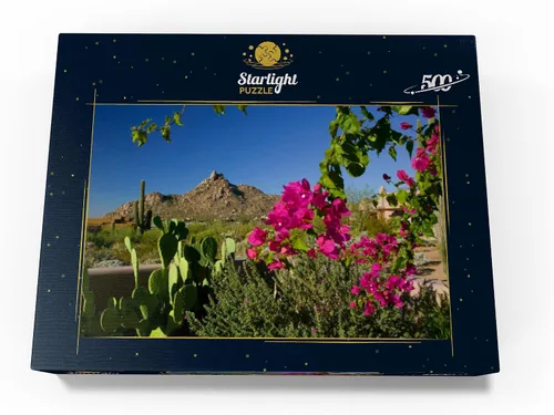 Vista 4 de MyPuzzle Bougainvillea with Pinnacle Peak, Scottsdale, Arizona, Estados Unidos, rompecabezas prémium de 500 piezas para adultos