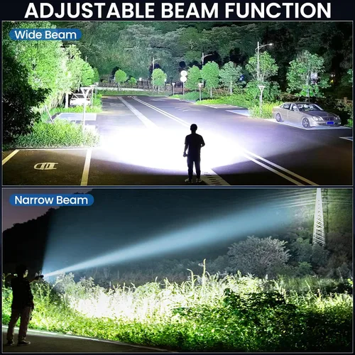 Vista 4 de BEFAMALI Paquete de 4 linternas recargables de alto lúmenes, luz de flash de 99000 lm, linternas LED brillantes ajustables con 5 modos y cable USB