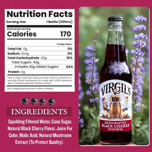 Vista 2 de VIRGILS Black Cherry Cream Soda, 12 FZ
