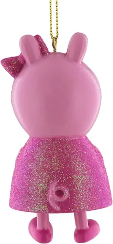 Vista 6 de Kurt S. Adler - Adorno de Peppa Pig - Vestido de Navidad con purpurina rosa en caja