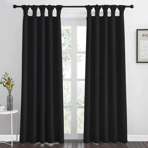 Vista 10 de EcoDrapes Paneles de cortina macizos con pestañas trenzadas para casa de lujo (rosa bebé, 52 pulgadas de ancho por 63 pulgadas de largo, 1 panel)