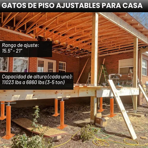 Vista 3 de Jack House Jack para nivelación, 15.5 a 21 pulgadas, gato de suelo Naranja