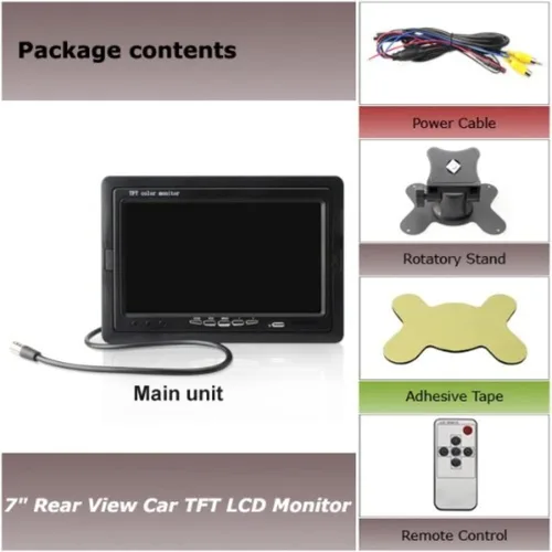 Vista 3 de 7 pulgadas TFT LCD Digital coche retrovisor monitor con impermeable coche cámara de visión trasera Combo