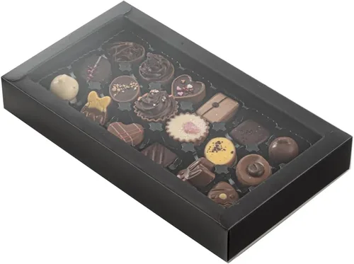 Vista 14 de Restaurantware Sweet Vision Cajas cuadradas de dulces de 9.1 x 9.1 x 1.6 pulgadas, 100 cajas de regalo desechables para panadería, 16 compartimentos
