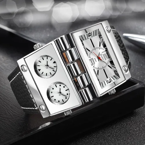 Vista 3 de HASIERY Reloj analógico militar de gran tamaño para hombre, 3 subesferas con manecillas luminosas, modelo 9525