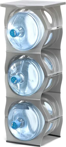 Vista 13 de Bariboo Estante apilable para almacenamiento de botellas de agua, organizador de 5 galones, soporte para jarra para organización de cocina, gabinete