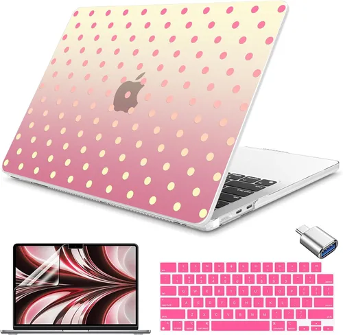 Vista 27 de Teryeefi Funda rígida para MacBook Air M3, M2, M4, MacBook Air de 13 pulgadas 2025, 2024, 2023, 2022, versión A3240, A3113, A2681, carcasa rígida