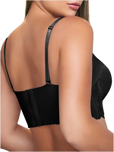 Vista 2 de BE SHAPY C481 Push Up Bras Soporte de espalda Cierre frontal de encaje inalámbrico para mujeres Brasieres para mujer Levanta Busto