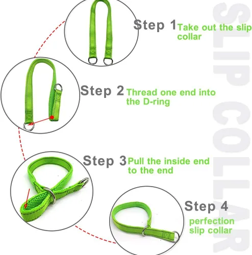 Vista 9 de Collar reflectante para perro, collar de perro con lazo para perros de 20 a 38 libras, collares de nailon con acolchado suave para entrenamiento