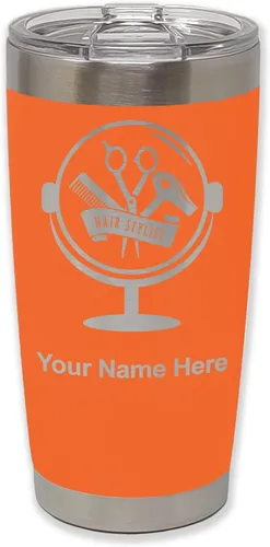 Vista 26 de LaserGram Taza de 20 onzas con aislamiento al vacío, para estilista de cabello, con grabado personalizado incluido (negro) Engraved Gift for Hair
