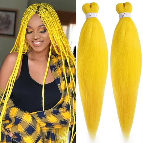 Vista 8 de Unionbeauty - Cabello trenzado preestirado de 16 pulgadas, 8 paquetes de cabello rubio trenzado con agua caliente, textura Yaki, trenzas