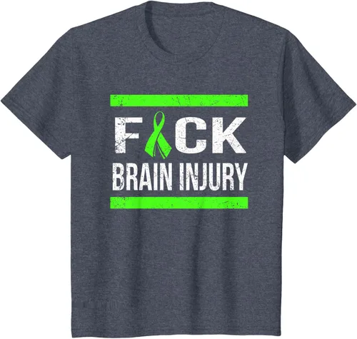 Vista 68 de Apoyo Daño cerebral Concienciación T Shirt, mujer L, Asphalt Negro