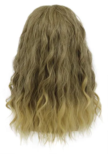 Vista 4 de Peluca larga y rizada de Thor para hombres y adultos, peluca de bigote marrón dorado para Halloween, cosplay, anime, fiesta de disfraces