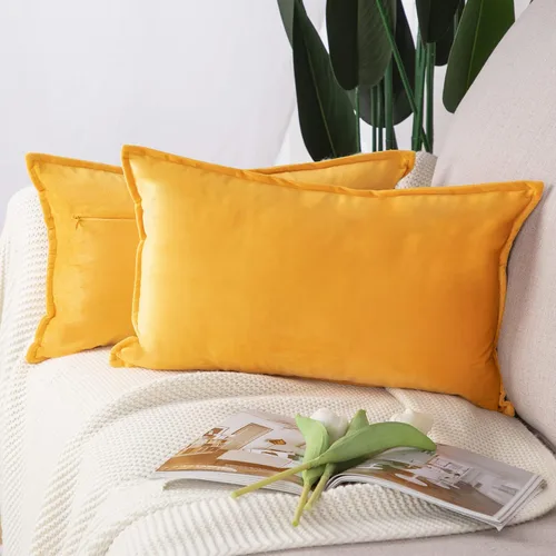 Vista 19 de MADIZZ Juego de 2 fundas de almohada decorativas de terciopelo súper suave con borlas, estilo de lujo, funda de almohada para sofá y dormitorio