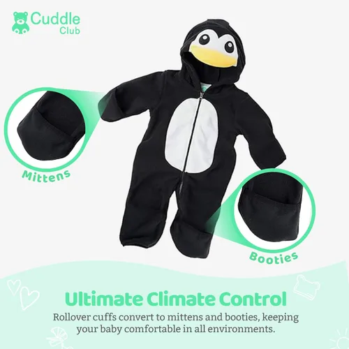 Vista 3 de Enterizo de vellón para bebé, rómper de una sola pieza con capucha, para niños, ropa para exteriores, chaqueta