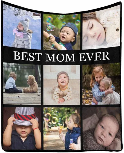 Vista 31 de InterestPrint Regalos personalizados para mamá, manta personalizada con fotos y fotos familiares, regalos de cumpleaños para el día de la madre