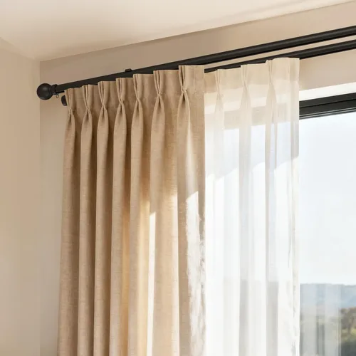 Vista 7 de Barras de cortina dobles para ventanas, rieles de cortina delgados resistentes con soportes de aleación de aluminio, poste de cortina moderno