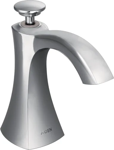 Vista 3 de Moen S3948C Dispensador de jabón de cocina de transición montado en la cubierta con botella recargable sobre el fregadero, cromado